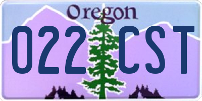 OR license plate 022CST