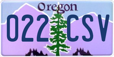 OR license plate 022CSV
