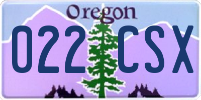 OR license plate 022CSX