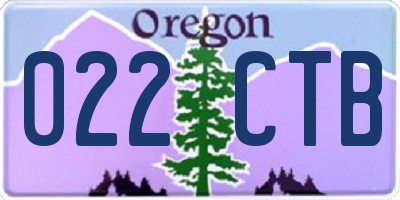 OR license plate 022CTB