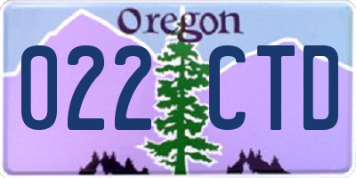 OR license plate 022CTD
