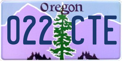 OR license plate 022CTE