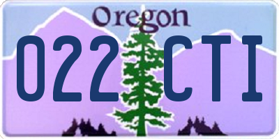 OR license plate 022CTI