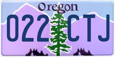 OR license plate 022CTJ