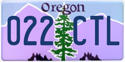OR license plate 022CTL