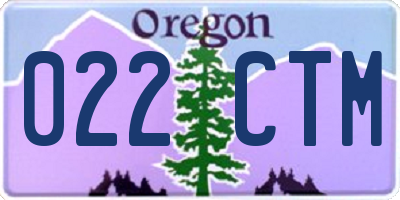 OR license plate 022CTM