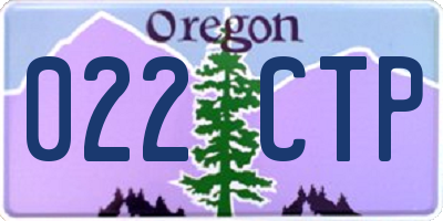 OR license plate 022CTP