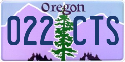 OR license plate 022CTS