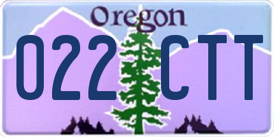 OR license plate 022CTT