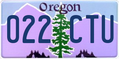 OR license plate 022CTU