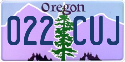 OR license plate 022CUJ
