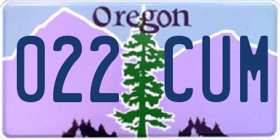OR license plate 022CUM