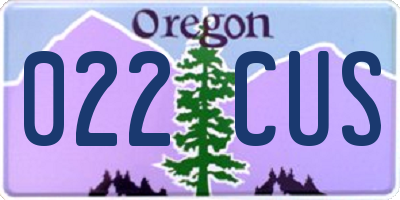 OR license plate 022CUS