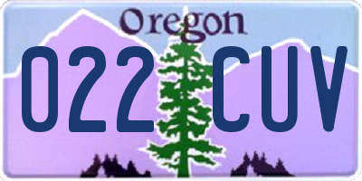 OR license plate 022CUV