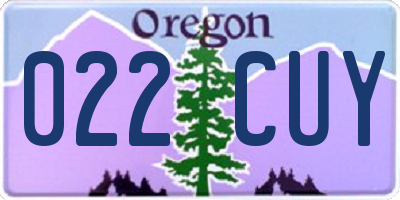 OR license plate 022CUY