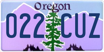 OR license plate 022CUZ
