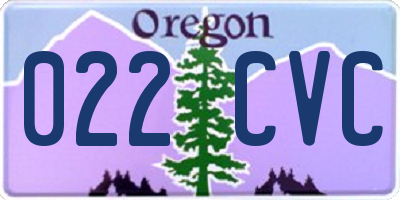 OR license plate 022CVC