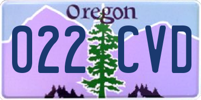 OR license plate 022CVD