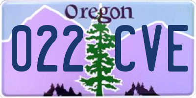 OR license plate 022CVE