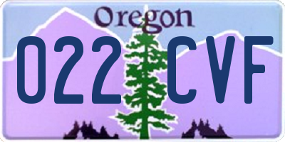 OR license plate 022CVF