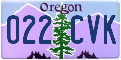 OR license plate 022CVK