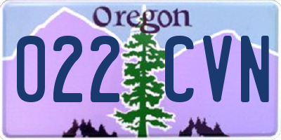 OR license plate 022CVN
