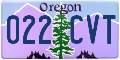 OR license plate 022CVT