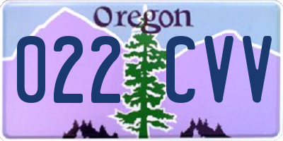 OR license plate 022CVV