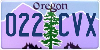 OR license plate 022CVX