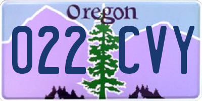 OR license plate 022CVY