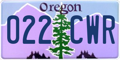 OR license plate 022CWR