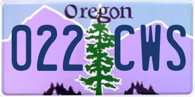 OR license plate 022CWS