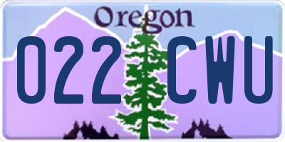 OR license plate 022CWU