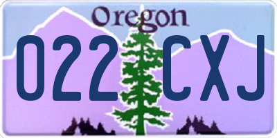 OR license plate 022CXJ