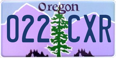 OR license plate 022CXR