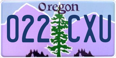 OR license plate 022CXU