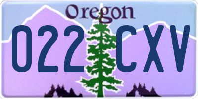 OR license plate 022CXV