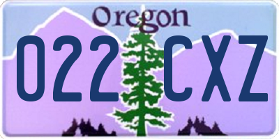 OR license plate 022CXZ