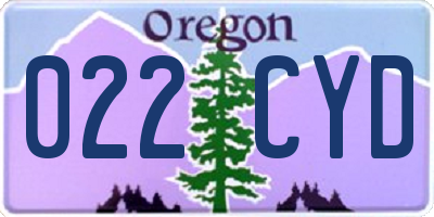 OR license plate 022CYD