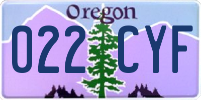 OR license plate 022CYF