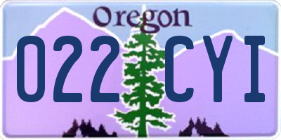 OR license plate 022CYI