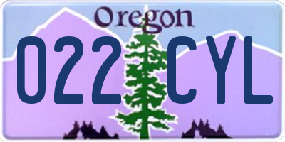 OR license plate 022CYL
