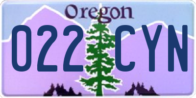 OR license plate 022CYN
