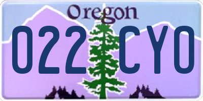OR license plate 022CYO