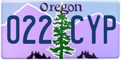 OR license plate 022CYP