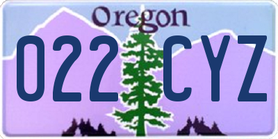 OR license plate 022CYZ