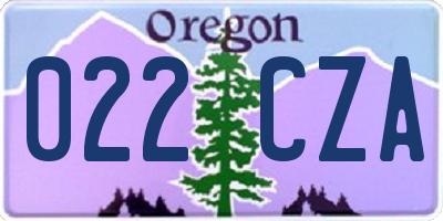 OR license plate 022CZA