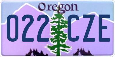 OR license plate 022CZE