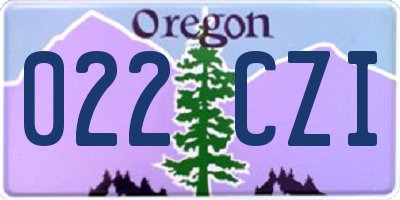 OR license plate 022CZI
