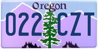OR license plate 022CZT